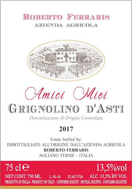 Ferraris Roberto AMICI MIEI - Grignolino d'Asti